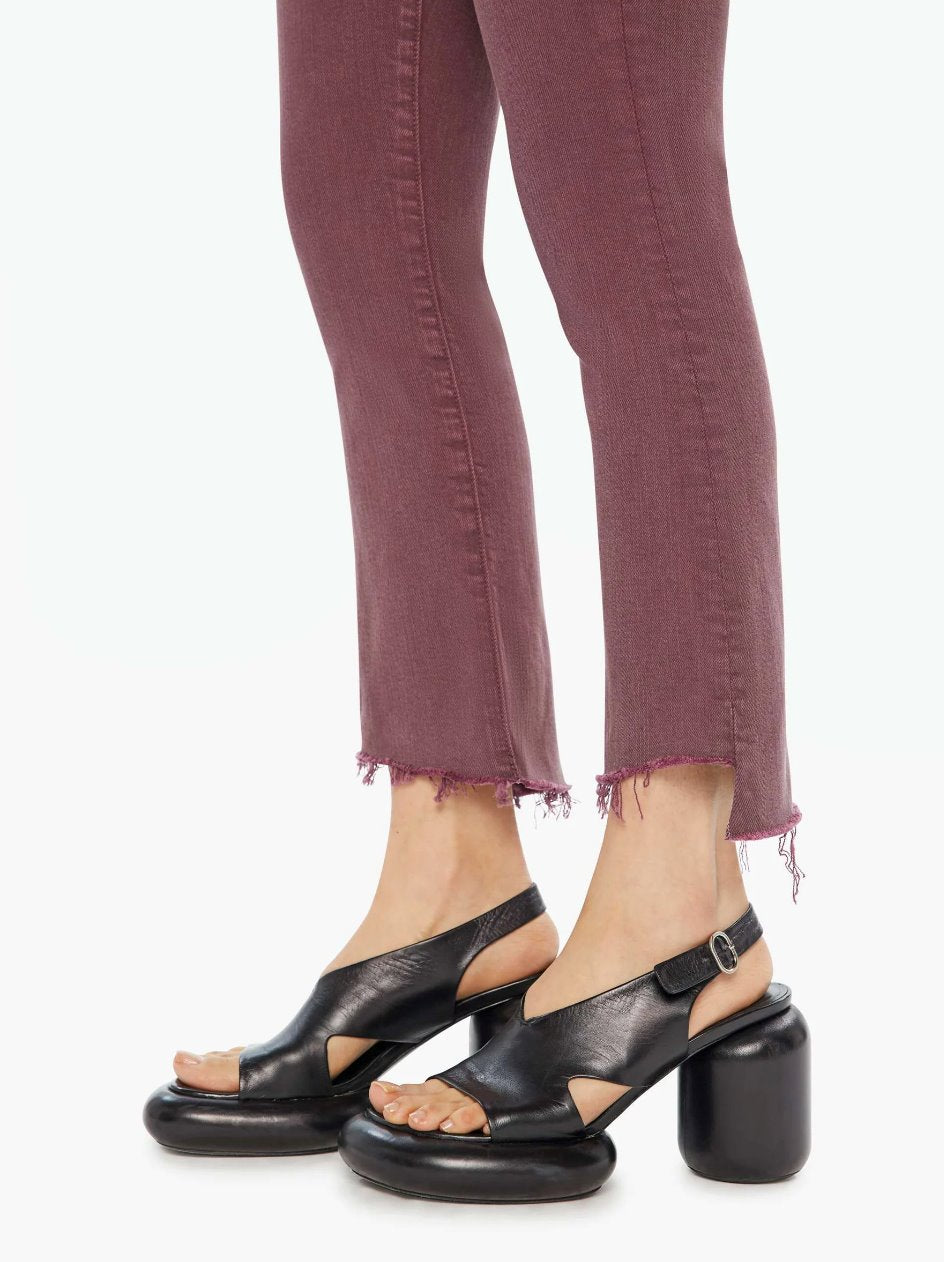 The Insider Crop Step Fray Mauve Wine Denim - Cropped & Ankle Mother 