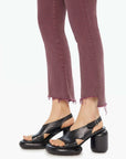 The Insider Crop Step Fray Mauve Wine Denim - Cropped & Ankle Mother 