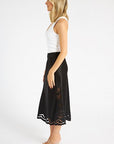 Anya Skirt Black Eyelet Skirts - Midi Rails 