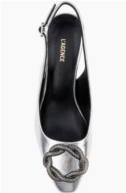 Elayne Pump Silver Leather Pumps - High L'Agence Shoes 