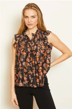 Evelyn Folk Art Fleur Top Tops - Blouses Caballero 