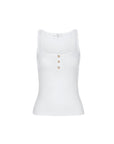 Rib Scoop Button Tank White Tops - Tanks Frame 