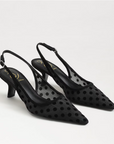 Bianka Slingback Pump Polka Dot Mesh Black