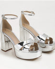 Jullian Platform Heel Soft Silver Metallic Sandals - Heeled Sandals Sam Edelman 