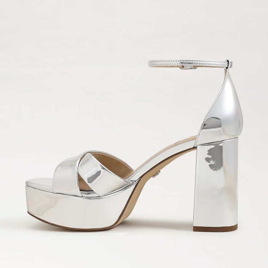 Jullian Platform Heel Soft Silver Metallic Sandals - Heeled Sandals Sam Edelman 