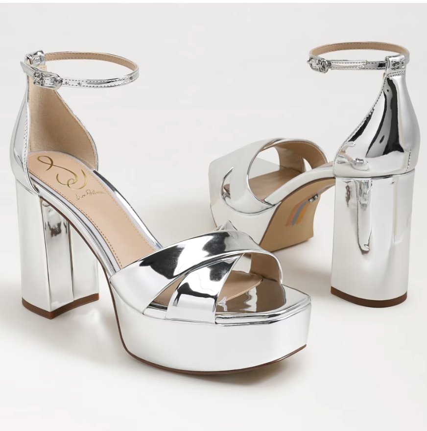 Jullian Platform Heel Soft Silver Metallic Sandals - Heeled Sandals Sam Edelman 