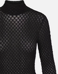 Mesh Lace Turtleneck Noir