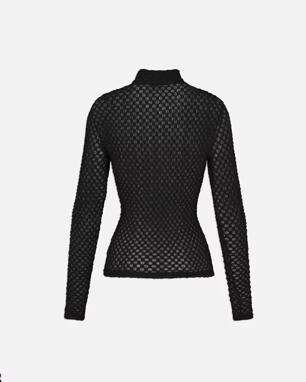 Mesh Lace Turtleneck Noir