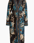 Blossom Tapestry Black Midi Wrap Dress Dresses - Midi Farm Rio 