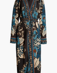 Blossom Tapestry Black Midi Wrap Dress