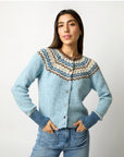 Marge Fair Isle Cardigan Blue/Brown/Ivory