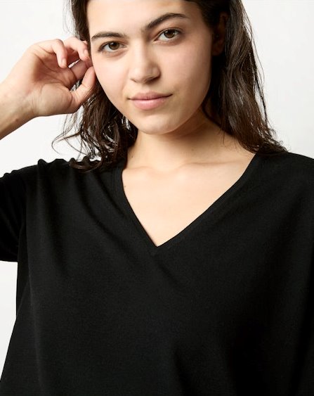 Kate V-Neck Sweater Black Sweater - V-Neck Ann Mashburn 