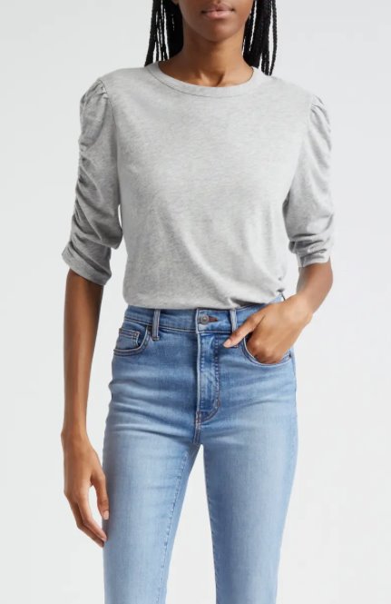 Waldorf Tee Heather Grey Tops - Blouses Veronica Beard 