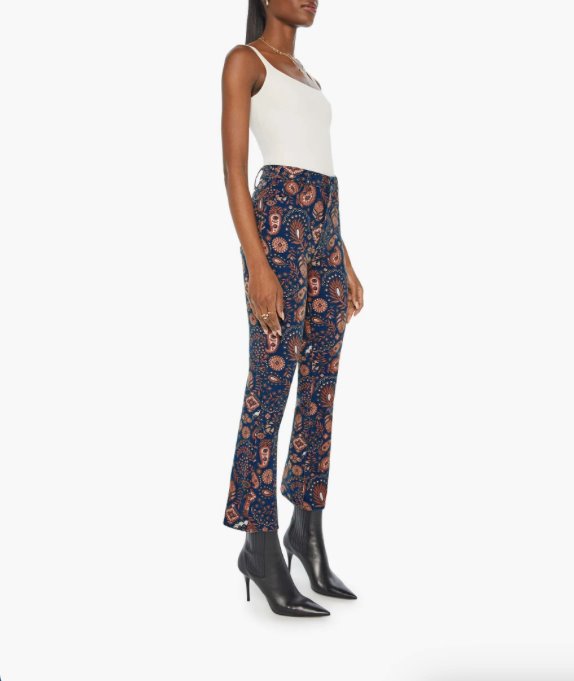 The Hustler Flood Henna Happiness Denim - Cropped & Ankle Mother 