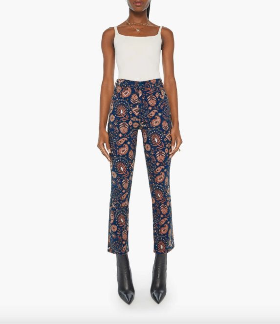 The Hustler Flood Henna Happiness Denim - Cropped & Ankle Mother 