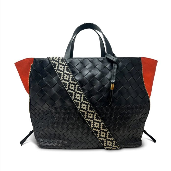 Bantham Tote Black Threaded Weave Tote & Satchel Kempton 