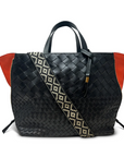 Bantham Tote Black Threaded Weave