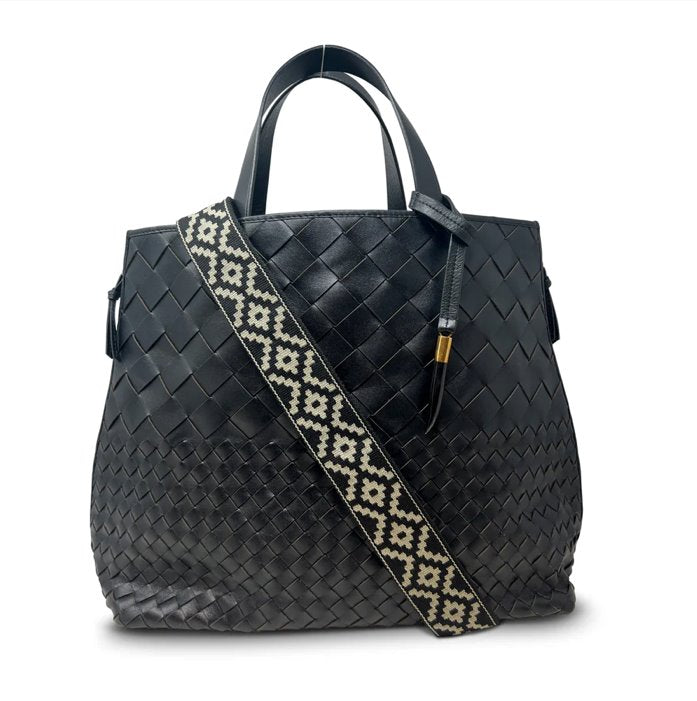 Bantham Tote Black Threaded Weave Tote & Satchel Kempton 