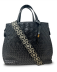 Bantham Tote Black Threaded Weave