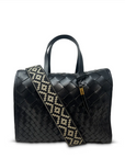 Ella Bag Black Threaded Weave