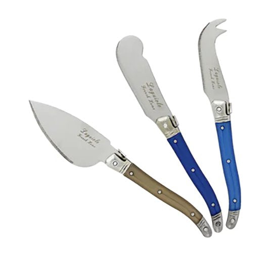 Languiole 3-Piece Cream & Blue Cheese Knife Set Home Decor - Tabletop French Home 