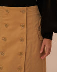 Brown Yoked Midi Skirt Skirts - Midi Farm Rio 