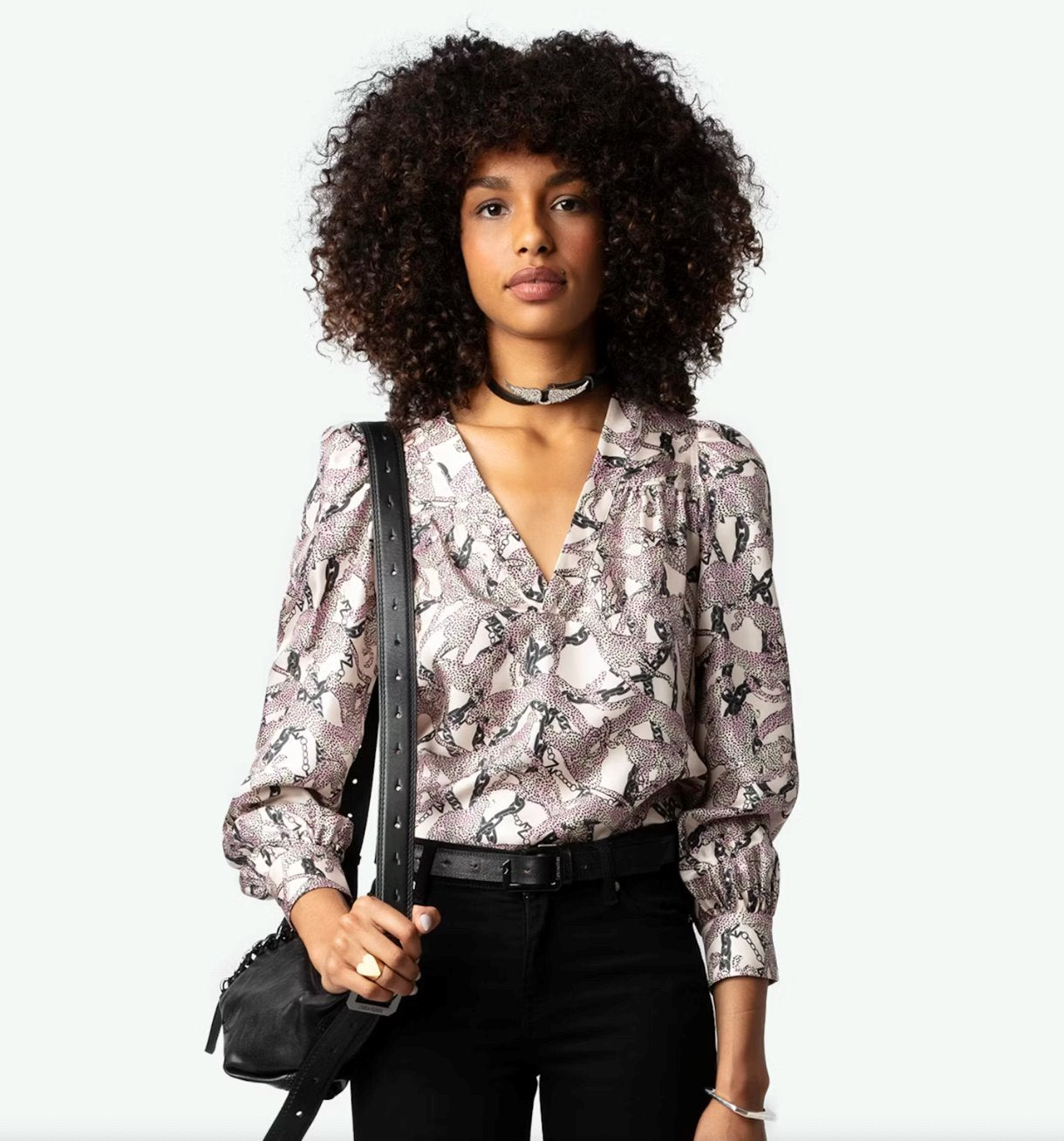 Telia Twill Wild Chaines Ecru Tops - Blouses Zadig & Voltaire 