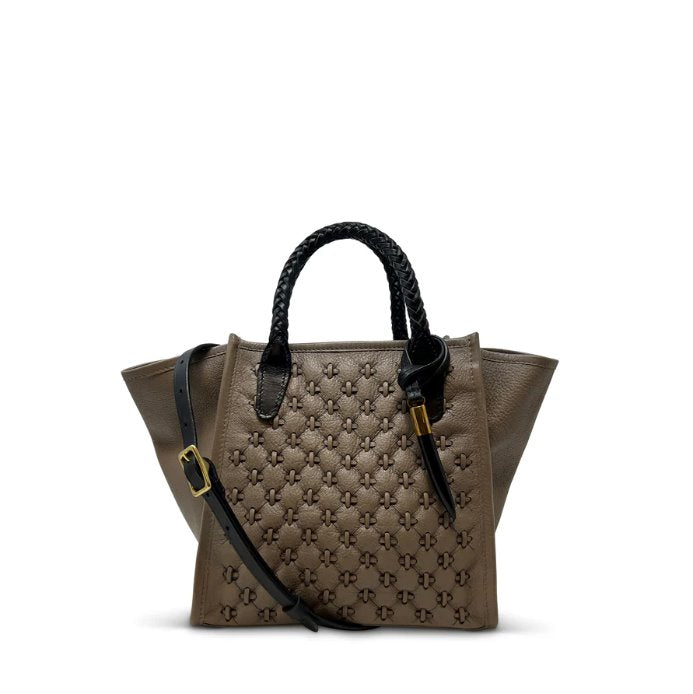 Mini Tote Lazer Criss Cross Brown Tote & Satchel Kempton 