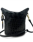 Richmond Bucket Bag Black Threaded Weave Crossbody Kempton 