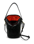 Richmond Bucket Bag Black Threaded Weave Crossbody Kempton 