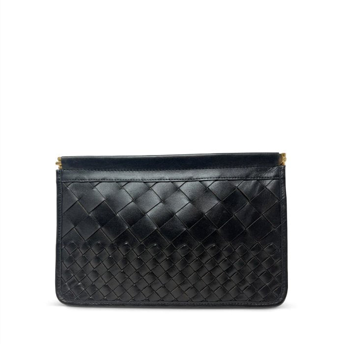 Snap Clutch Black Threaded Weave Clutch Kempton 