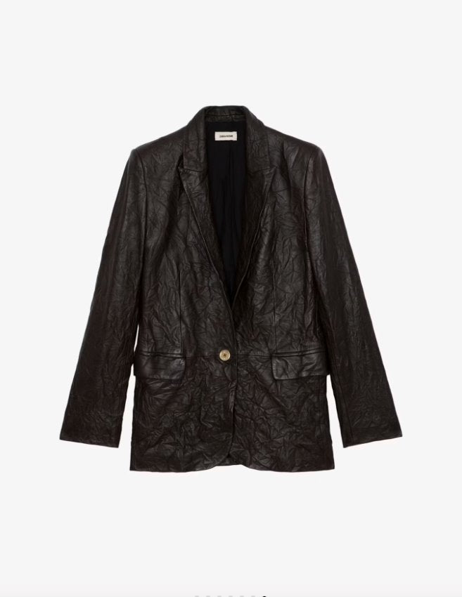 Valse Crinkled Leather Blazer Land Jackets - Blazers Zadig &amp; Voltaire 