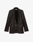 Valse Crinkled Leather Blazer Land