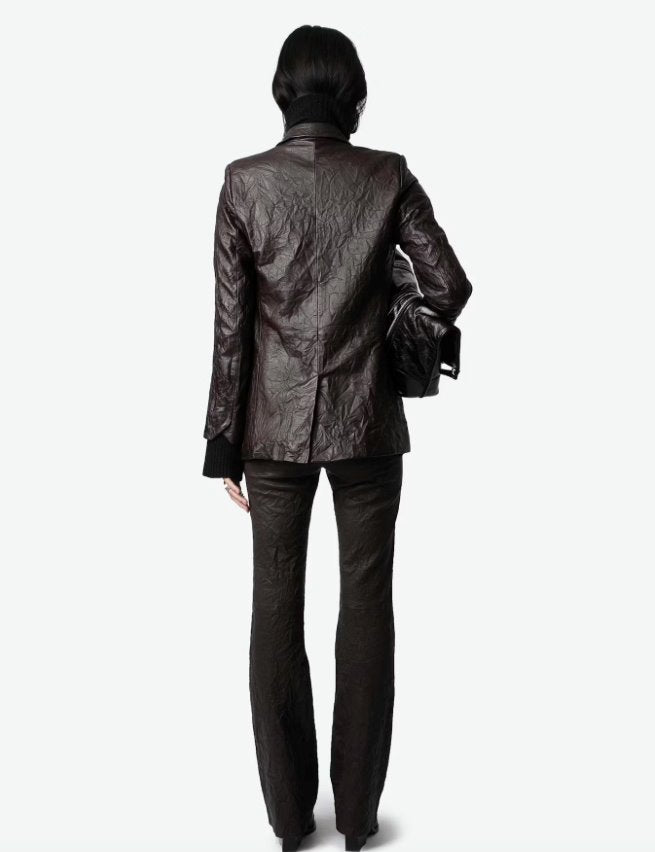 Valse Crinkled Leather Blazer Land Jackets - Blazers Zadig & Voltaire 