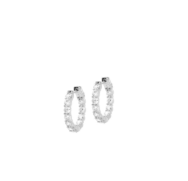 Sterling CZ Hoops Silver Earrings Marlyn Schiff 