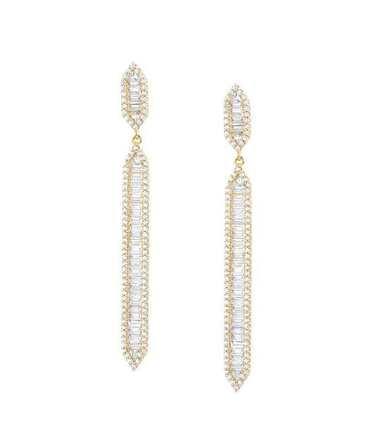 Sterling Baguette Drop Earring Earrings Marlyn Schiff 