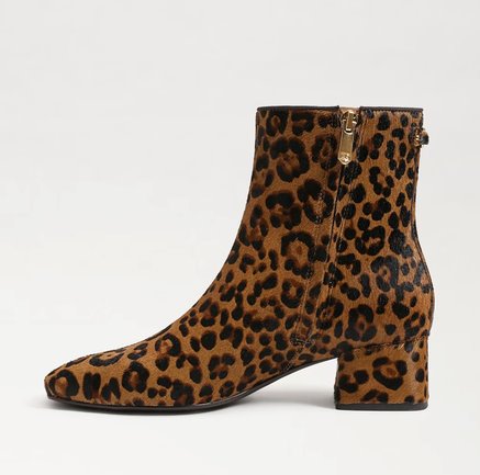 Paige Ankle Bootie Leopard Brahma Hair Leather Boots - Booties Sam Edelman 