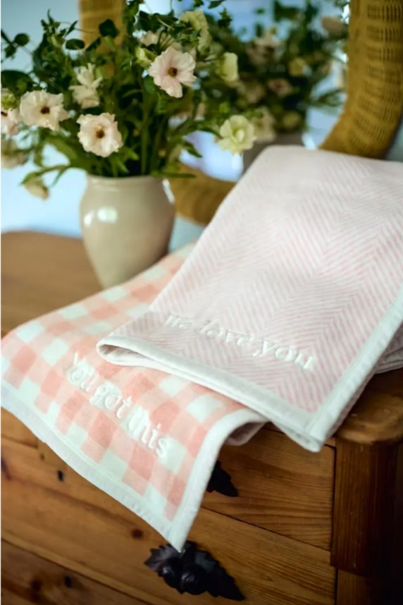 Harborview Herringbone Blush Blanket Midi Home Decor - Towels & Blankets ChappyWrap 