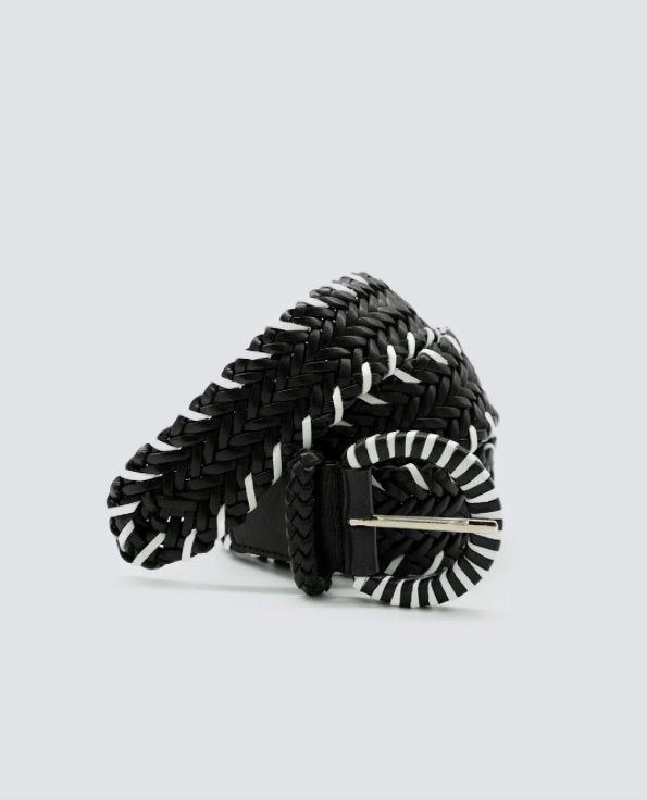 16 Ply Handwoven Belt Black/White Belts Dragon Diffusion 