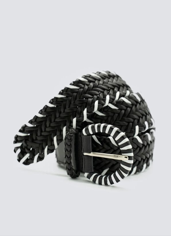 16 Ply Handwoven Belt Black/White Belts Dragon Diffusion 