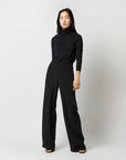 Kelly Pant Black Silk Crepe de Chine Pants - Trousers Ann Mashburn 