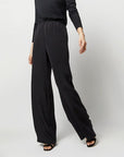 Kelly Pant Black Silk Crepe de Chine Pants - Trousers Ann Mashburn 