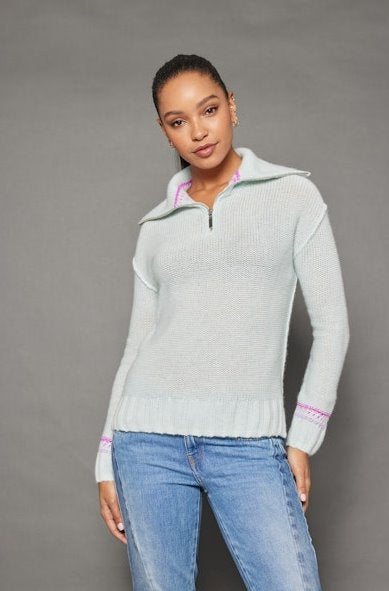 Powder Posh Barely Blue Sweater - Crewneck Lisa Todd 