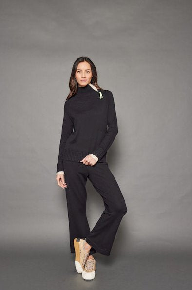 Cuffed Up Black Sweater - Turtleneck Lisa Todd 