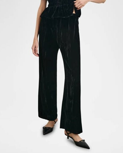 Brissa Black Velvet Pants - Trousers Rails 