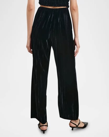 Brissa Black Velvet Pants - Trousers Rails 