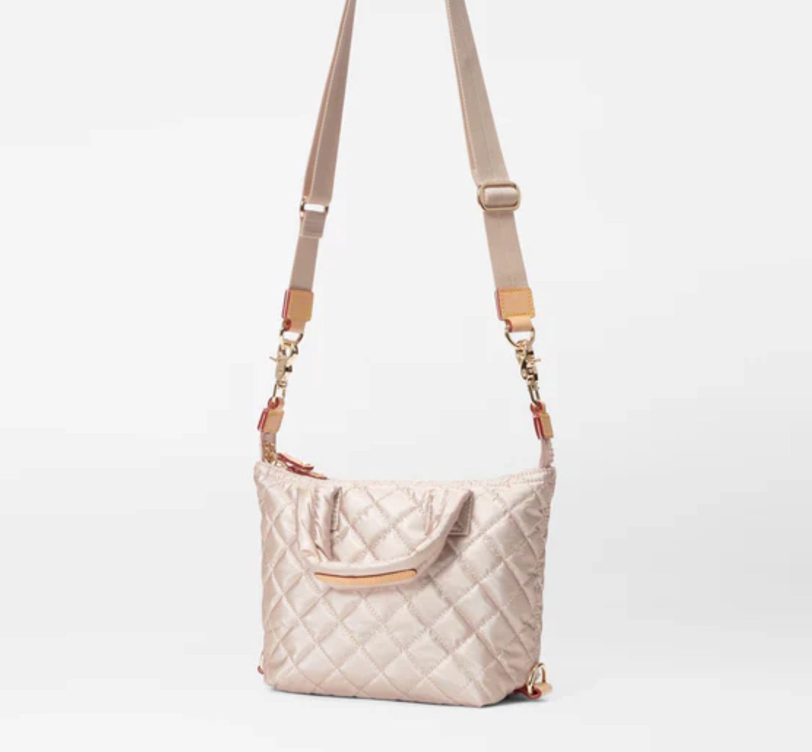 Micro Sutton Pale Rose Gold Metallic Hobo & Shoulder MZ Wallace 