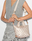 Micro Sutton Pale Rose Gold Metallic Hobo & Shoulder MZ Wallace 