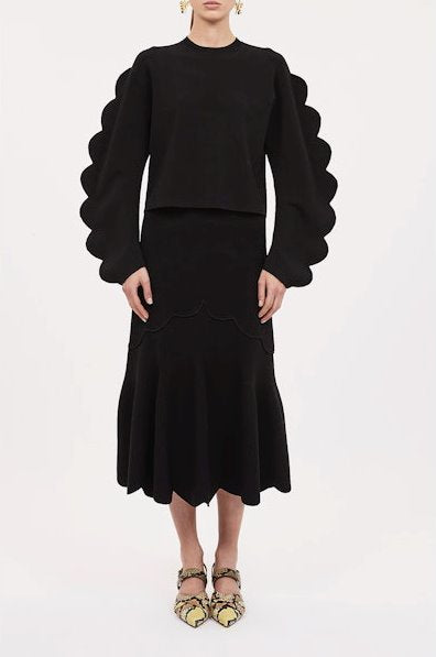 Estela Skirt Noir Skirts - Midi Ulla Johnson 