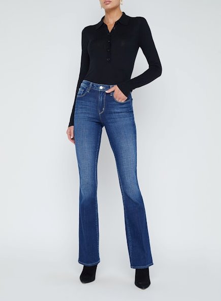 Selma High Rise Sleek Baby Boot Haven Denim - Flare & Wide Leg L'Agence 